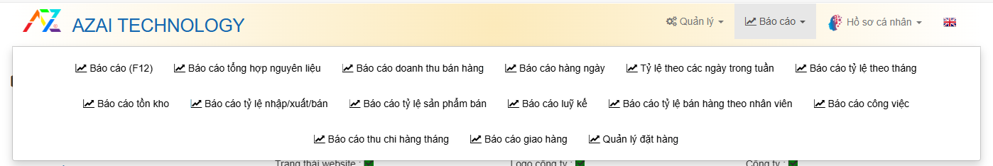 DANH MỤC BÁO CÁO TỰ ĐỘNG TRÊN NỀN TẢNG AZAI